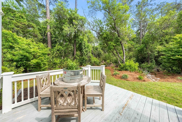 196 Summer Breeze Ln, Santa Rosa Beach, FL 32459 - wooden terrace featuring outdoor dining space