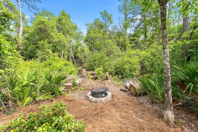 196 Summer Breeze Ln, Santa Rosa Beach, FL 32459 - view of yard featuring an outdoor fire pit