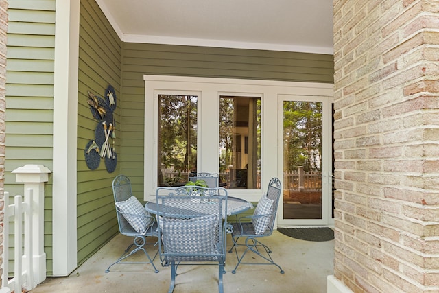 view of patio with outdoor dining space