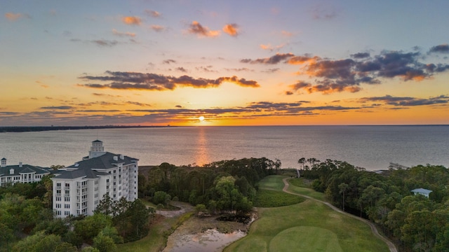 water view featuring a golf club