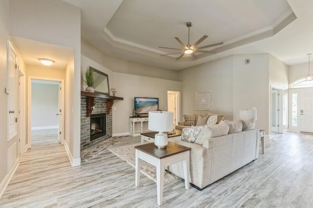 6216 Plum Orchard Way, Crestview, FL 32536 - living room with light wood-style flooring, a ceiling fan, and baseboards