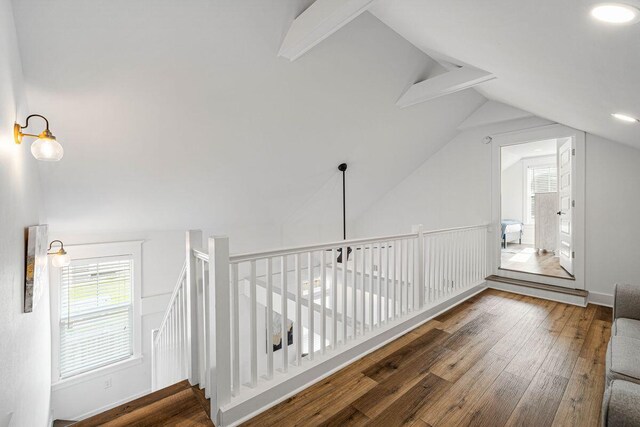 65 Brown St, Santa Rosa Beach, FL 32459 - bonus room featuring vaulted ceiling, hardwood / wood-style floors, and recessed lighting