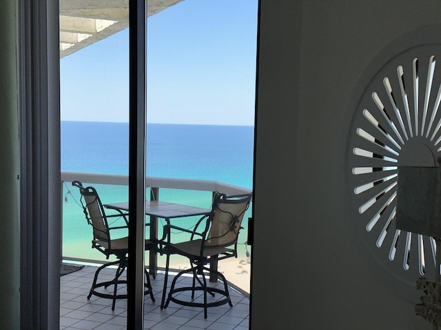 1096 Scenic Gulf Dr Ph 1610, Miramar Beach, FL 32550 - tiled dining area featuring a water view and floor to ceiling windows