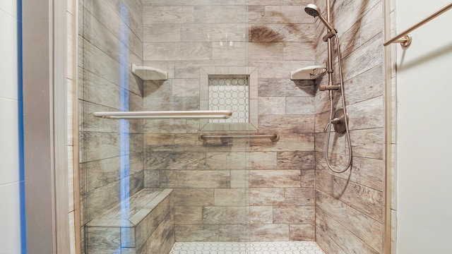 bathroom featuring a stall shower