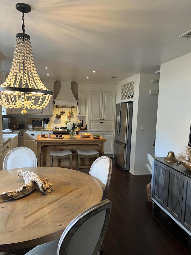 4485 Luke Ave Unit B, Destin, FL 32541 - dining room featuring dark wood-style floors, baseboards, and recessed lighting