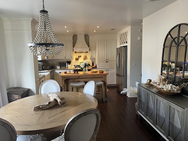 4485 Luke Ave Unit B, Destin, FL 32541 - dining space featuring dark wood-style floors, recessed lighting, and a chandelier