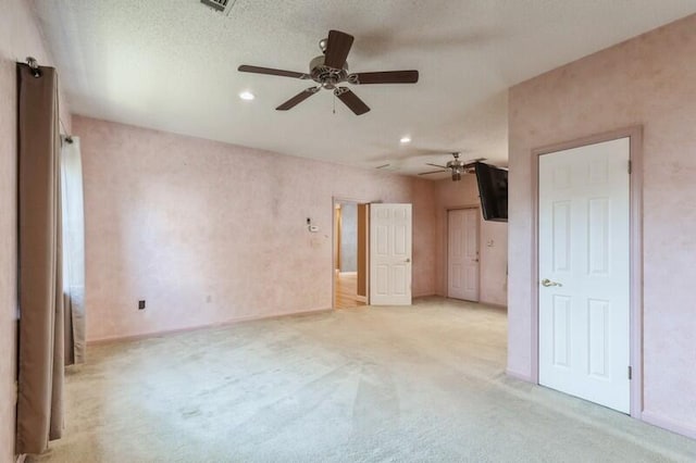 84 12th St, Shalimar, FL 32579 - empty room featuring a ceiling fan, light colored carpet, recessed lighting, and baseboards