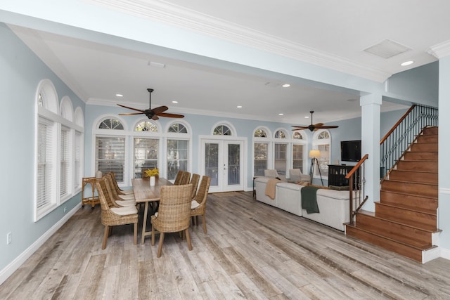 sunroom featuring french doors