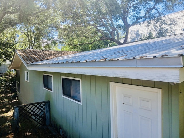 exterior view of metal roof