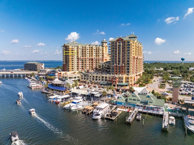 drone / aerial view of a nearby body of water