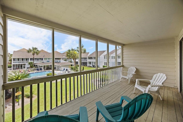 25 Misty Cv Unit 118, Miramar Beach, FL 32550 - sunroom featuring a residential view