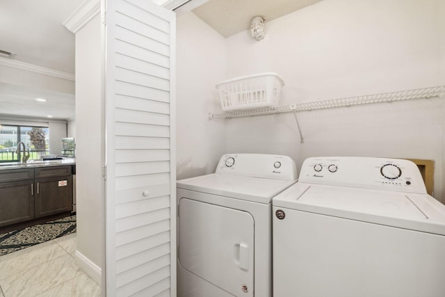 520 N Richard Jackson Blvd Unit 1510, Panama City Beach, FL 32407 - laundry area with independent washer and dryer and light tile patterned floors