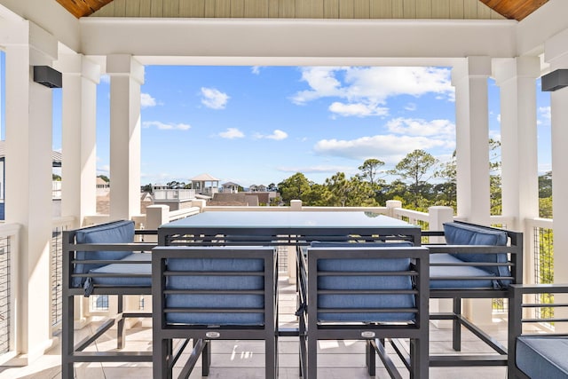 view of patio / terrace with exterior bar