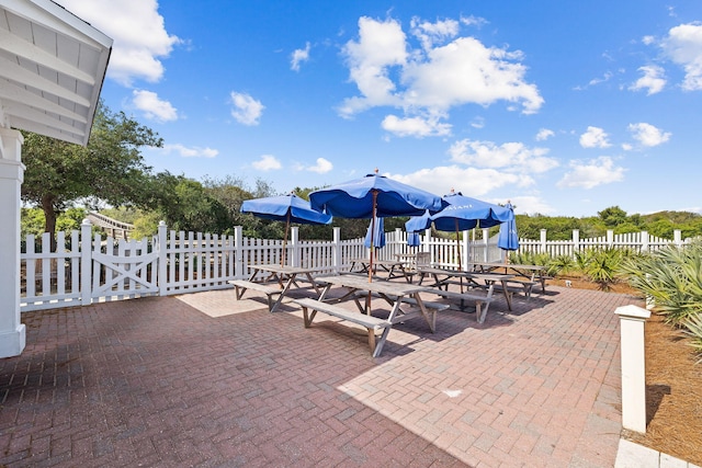 view of patio / terrace featuring outdoor dining area