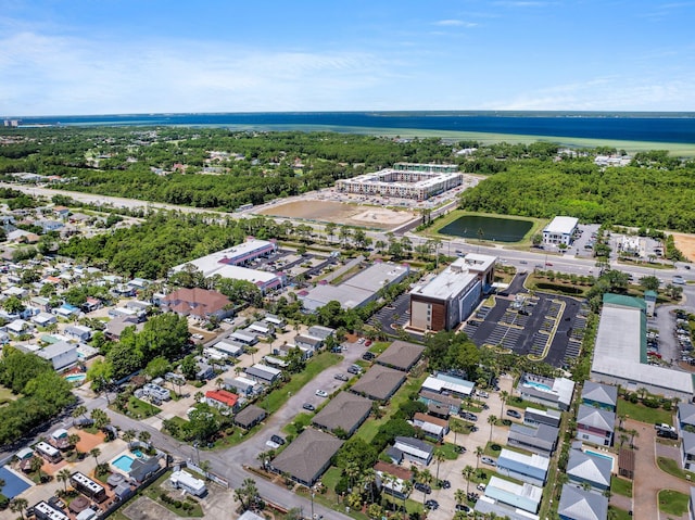 bird's eye view of a nearby body of water