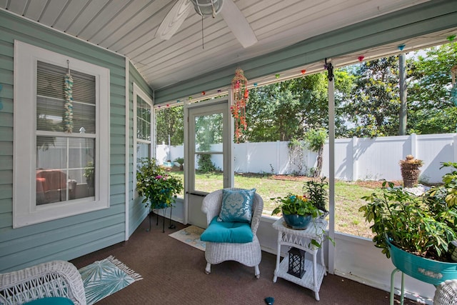 102 Wright Dr, Niceville, FL 32578 - sunroom with a ceiling fan