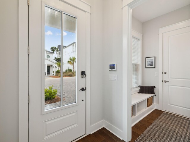 190 Valdare Ln, Inlet Beach, FL 32461 - entryway with dark wood finished floors, plenty of natural light, and baseboards