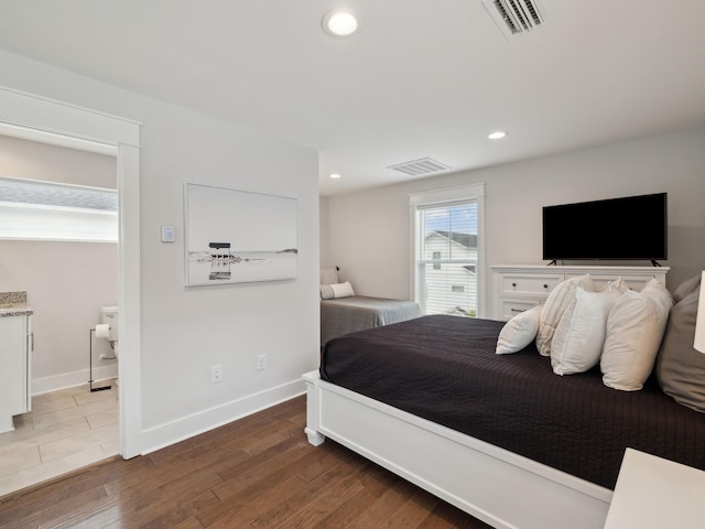 190 Valdare Ln, Inlet Beach, FL 32461 - bedroom with wood finished floors, recessed lighting, baseboards, and ensuite bath