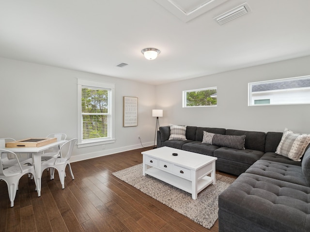 190 Valdare Ln, Inlet Beach, FL 32461 - living area featuring healthy amount of natural light, baseboards, and dark wood-style floors