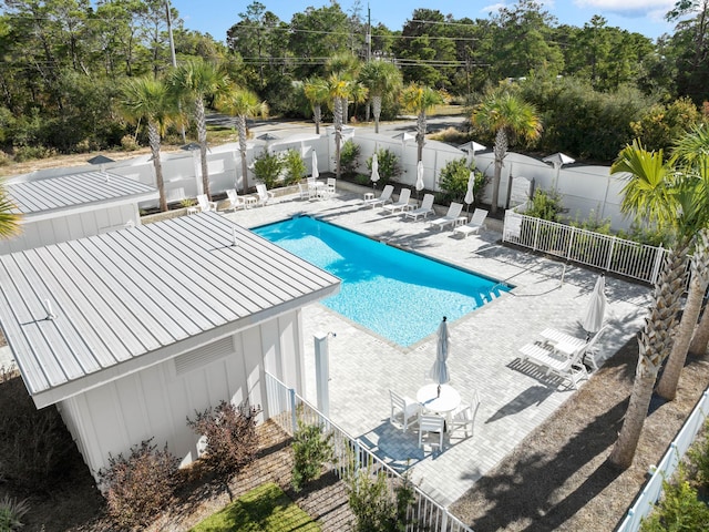 190 Valdare Ln, Inlet Beach, FL 32461 - community pool with a patio area and a fenced backyard