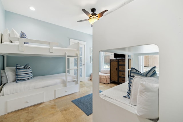 241 Overlook Dr, Miramar Beach, FL 32550 - bedroom featuring a ceiling fan