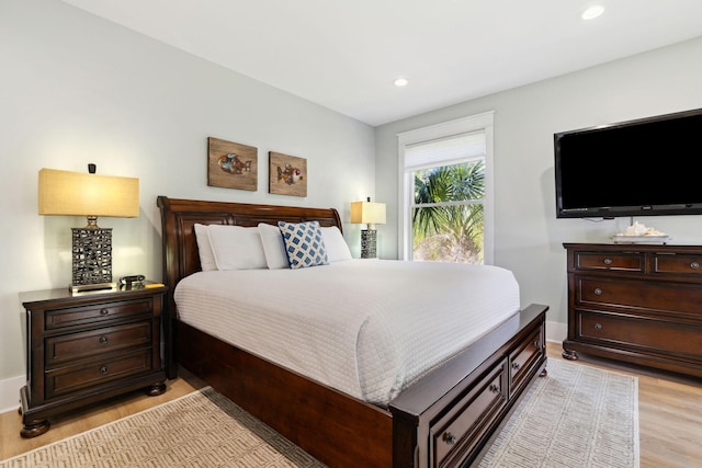 241 Overlook Dr, Miramar Beach, FL 32550 - bedroom with light wood finished floors, recessed lighting, and baseboards