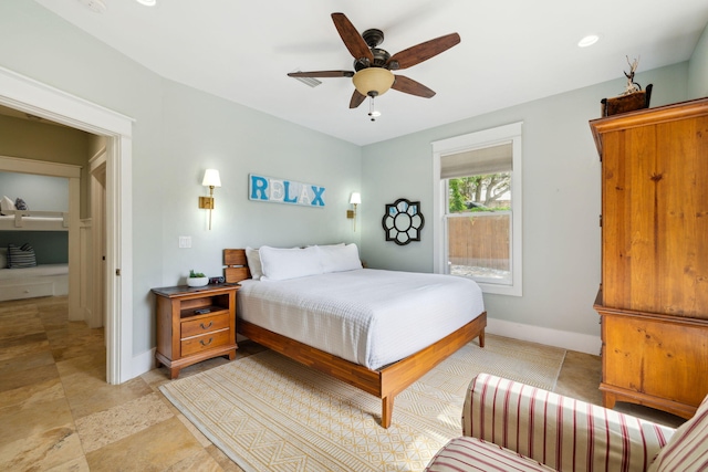 241 Overlook Dr, Miramar Beach, FL 32550 - bedroom with baseboards and a ceiling fan