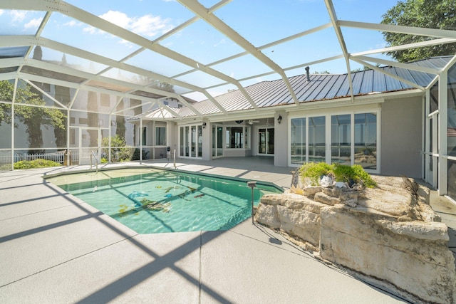 411 Calhoun Ave, Destin, FL 32541 - swimming pool featuring a patio and a lanai