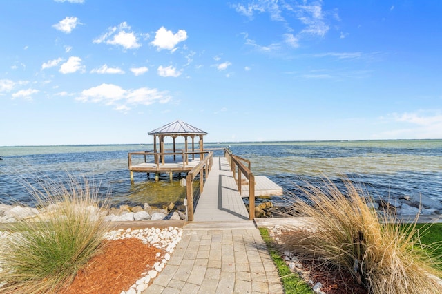 411 Calhoun Ave, Destin, FL 32541 - dock area with a gazebo and a water view