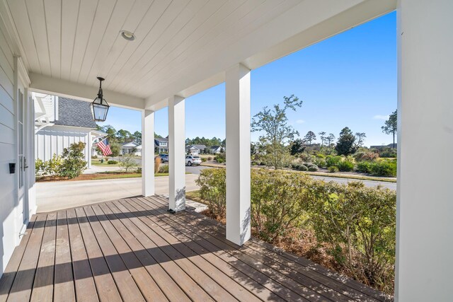 wooden deck with covered porch
