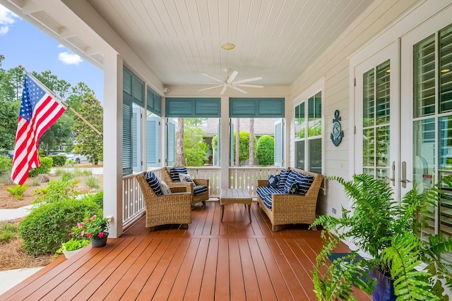 728 Breakers St, Watersound, FL 32461 - sunroom / solarium featuring a ceiling fan