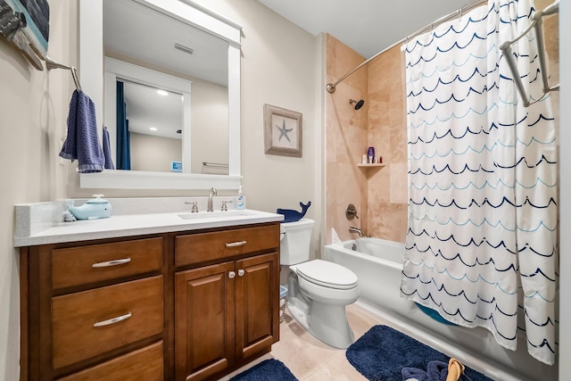 728 Breakers St, Watersound, FL 32461 - bathroom featuring toilet, shower / bath combo, vanity, and tile patterned floors