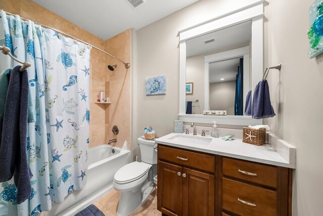 728 Breakers St, Watersound, FL 32461 - full bath with toilet, shower / bath combo, vanity, and tile patterned floors