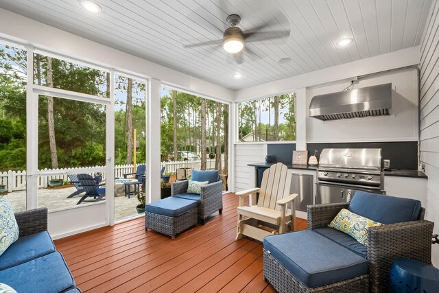 728 Breakers St, Watersound, FL 32461 - sunroom with an outdoor hangout area and ceiling fan