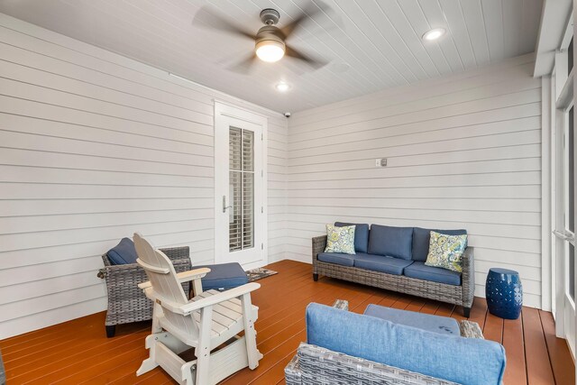 728 Breakers St, Watersound, FL 32461 - deck with ceiling fan and an outdoor hangout area