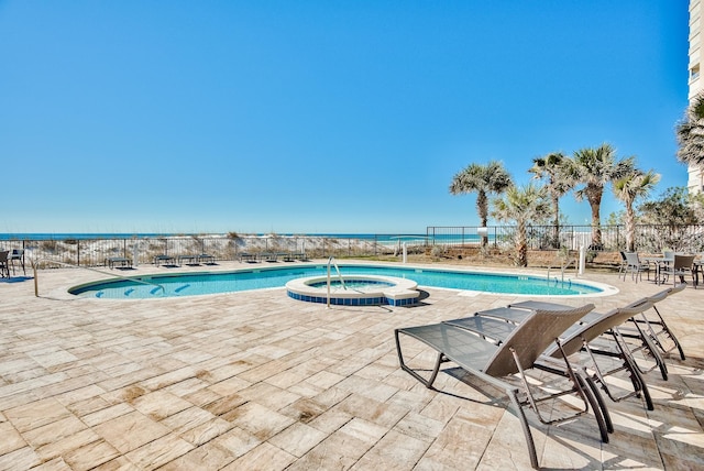 134 Norwood Dr Ph 3, Miramar Beach, FL 32550 - view of pool featuring fence, a patio, and a pool with connected hot tub