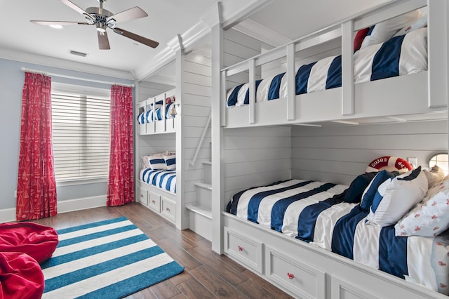134 Norwood Dr Ph 3, Miramar Beach, FL 32550 - bedroom with crown molding, wood finished floors, and ceiling fan