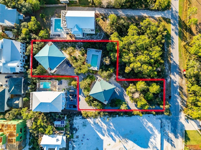 216 E Park Place Ave, Inlet Beach, FL 32461 - aerial overview of property's location with property boundaries highlighted