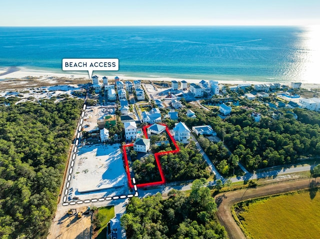 216 E Park Place Ave, Inlet Beach, FL 32461 - aerial overview of property's location featuring property parcel outlined and unending shoreline