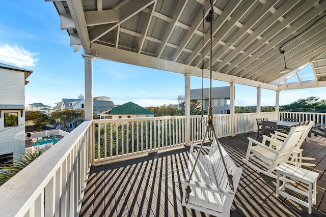216 E Park Place Ave, Inlet Beach, FL 32461 - wooden deck featuring outdoor dining area