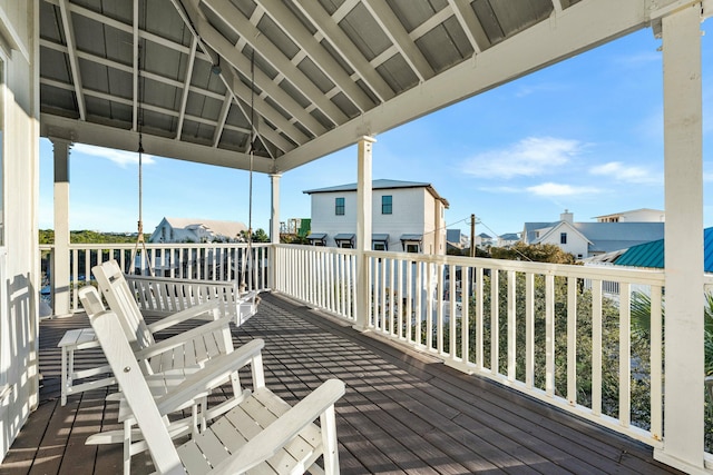 216 E Park Place Ave, Inlet Beach, FL 32461 - wooden deck featuring a residential view
