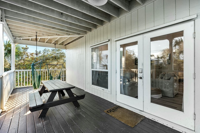 216 E Park Place Ave, Inlet Beach, FL 32461 - wooden deck featuring french doors