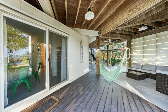 216 E Park Place Ave, Inlet Beach, FL 32461 - wooden deck featuring stairway
