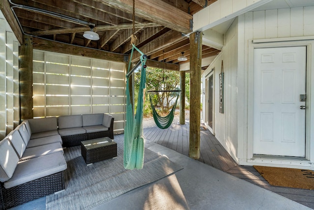 216 E Park Place Ave, Inlet Beach, FL 32461 - wooden terrace featuring outdoor lounge area