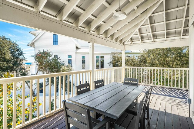216 E Park Place Ave, Inlet Beach, FL 32461 - wooden deck featuring outdoor dining area