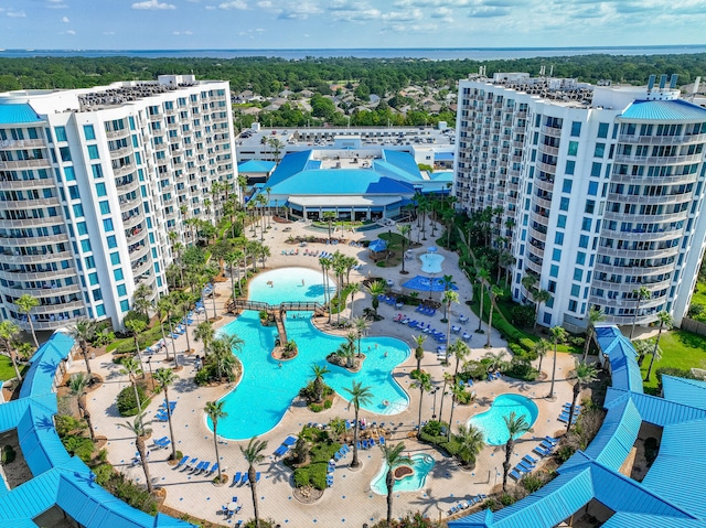 4205 Indian Bayou Trl Unit 10, Destin, FL 32541 - drone / aerial view of a pool area and apartment complex / building