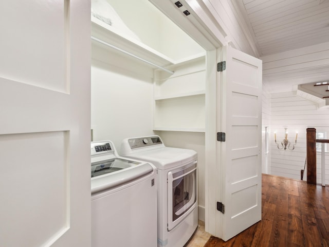 121 Red Cedar Way, Santa Rosa Beach, FL 32459 - laundry room featuring separate washer and dryer and wood finished floors