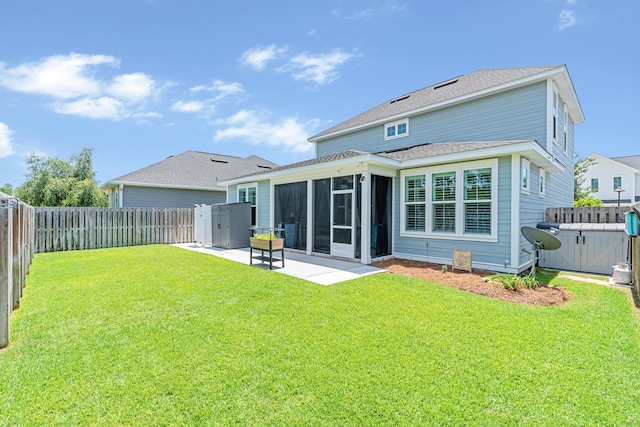 101 Windrow Way Lot 255, Watersound, FL 32461 - back of house featuring a patio, a sunroom, and roof with shingles