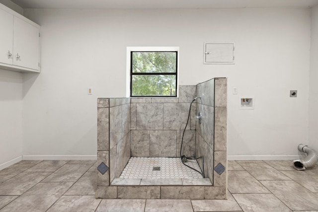 540 John King Rd, Crestview, FL 32539 - full bathroom featuring baseboards, a walk in shower, and tile patterned floors
