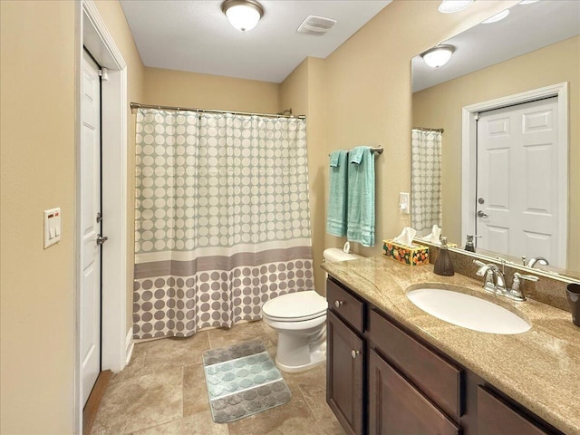 8296 Randall Dr, Navarre, FL 32566 - full bathroom with vanity, toilet, and a shower with curtain